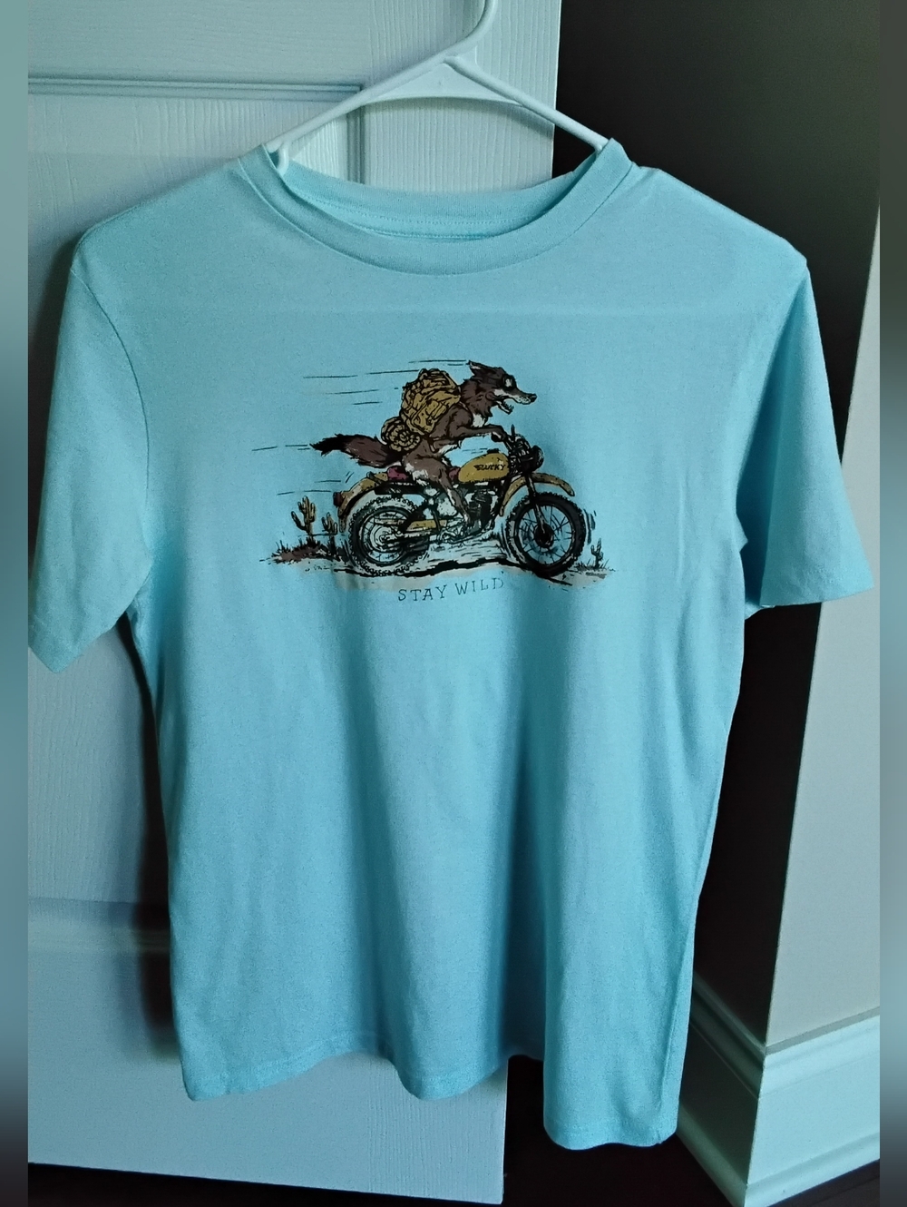 Boys Lucky Brand Light Blue 'Stay Wild' Motorcycle Graphic Tee